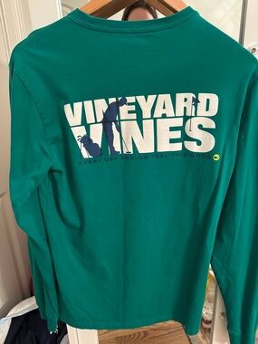 Vineyard Vines Green Golf Masters Long Sleeve with White & Navy Back Logo